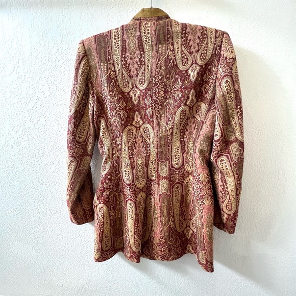 Paule Vasseur Tapestry Women’s Button Down Blazer Top - Picture 2 of 7
